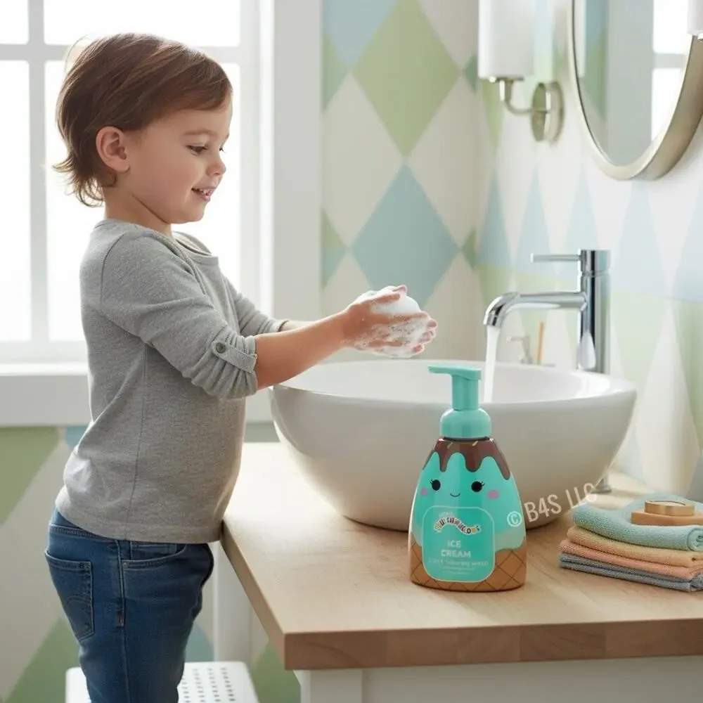 Squishmallows 3-in-1 Foaming Body Wash Ice Cream Scent 16.9oz Kids